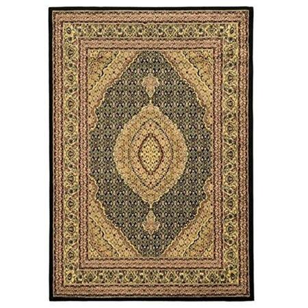 LINON 5 Ft. X 7 Ft. 3 In. Elegance Traditional Mahi Indoor Area Rug - Black RUG-EE1057